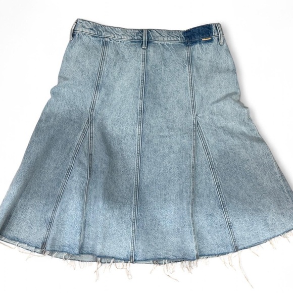 MOTHER The Half Swing Fray Denim Skirt 25” Length SZ 33 (US 16) - Picture 3 of 8